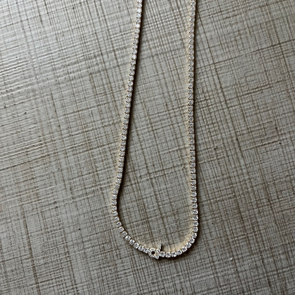 Adina's Jewels Initial Tennis Choker Necklace